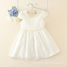 verão pérola 4 ano de idade menina vestido de renda de algodão linning marfim vestido da menina flor